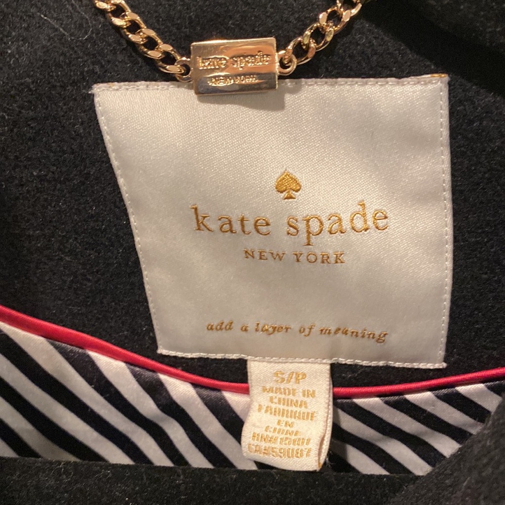 Kate Spade black button down coat - Picture 2 of 6